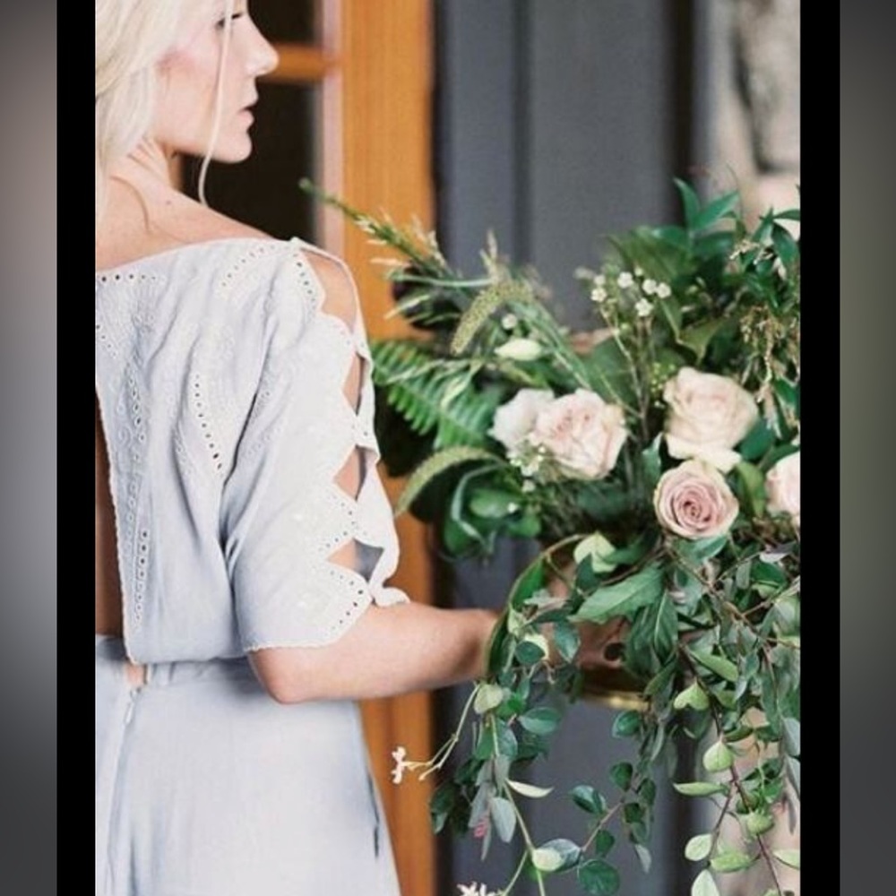 ANTHROPOLOGIE Acacia Embroidered Eyelet Wide Leg Jumpsuit by Elevenses NWOT